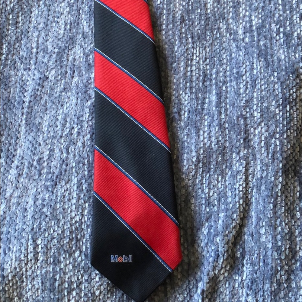Mobile Brand Tie. Red, Navy Excellent Condition!